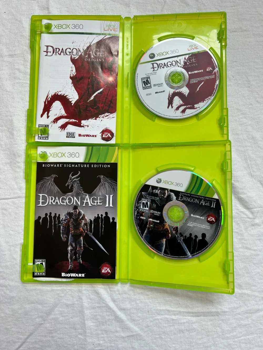 Dragon Age Xbox 360 Bundle - (2) Dragon Age II , Dragon Age Origins BioWare